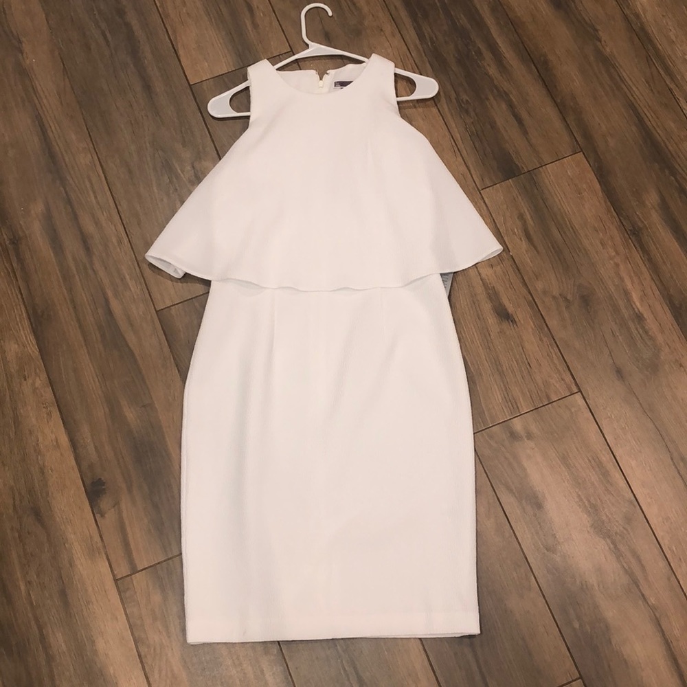 Nordstrom white midi overlay dress